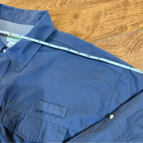 L.L. Bean Buzz Off Insect Shield Gray Button Up light weight Jacket size XXL Reg - Picture 11 of 14